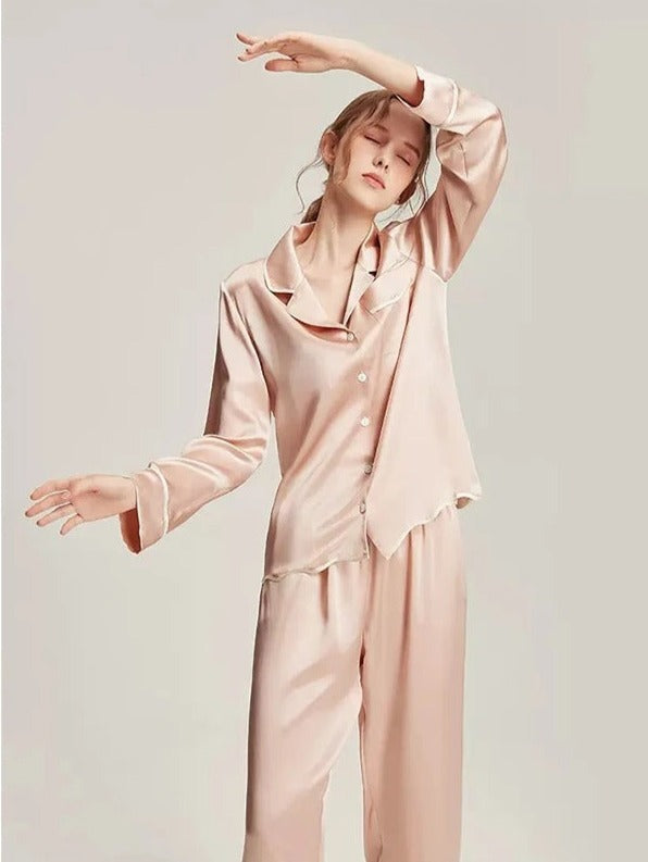 Coral Pink 100% Mulberry Silk women's pajamas, beautiful, comfort and silk women's pajamas