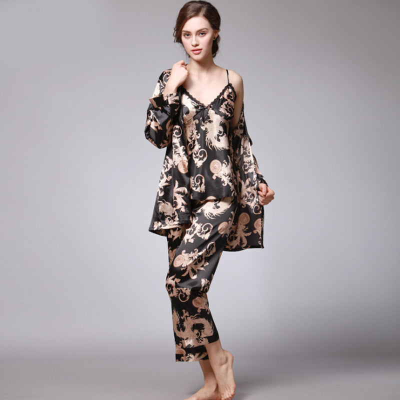 Womens pajamas, faux silk, silk, soft ladies pajamas