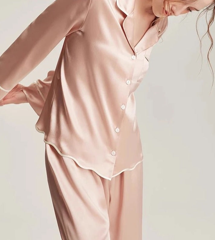 Coral Pink 100% Mulberry Silk women's pajamas, beautiful, comfort and silk women's pajamas