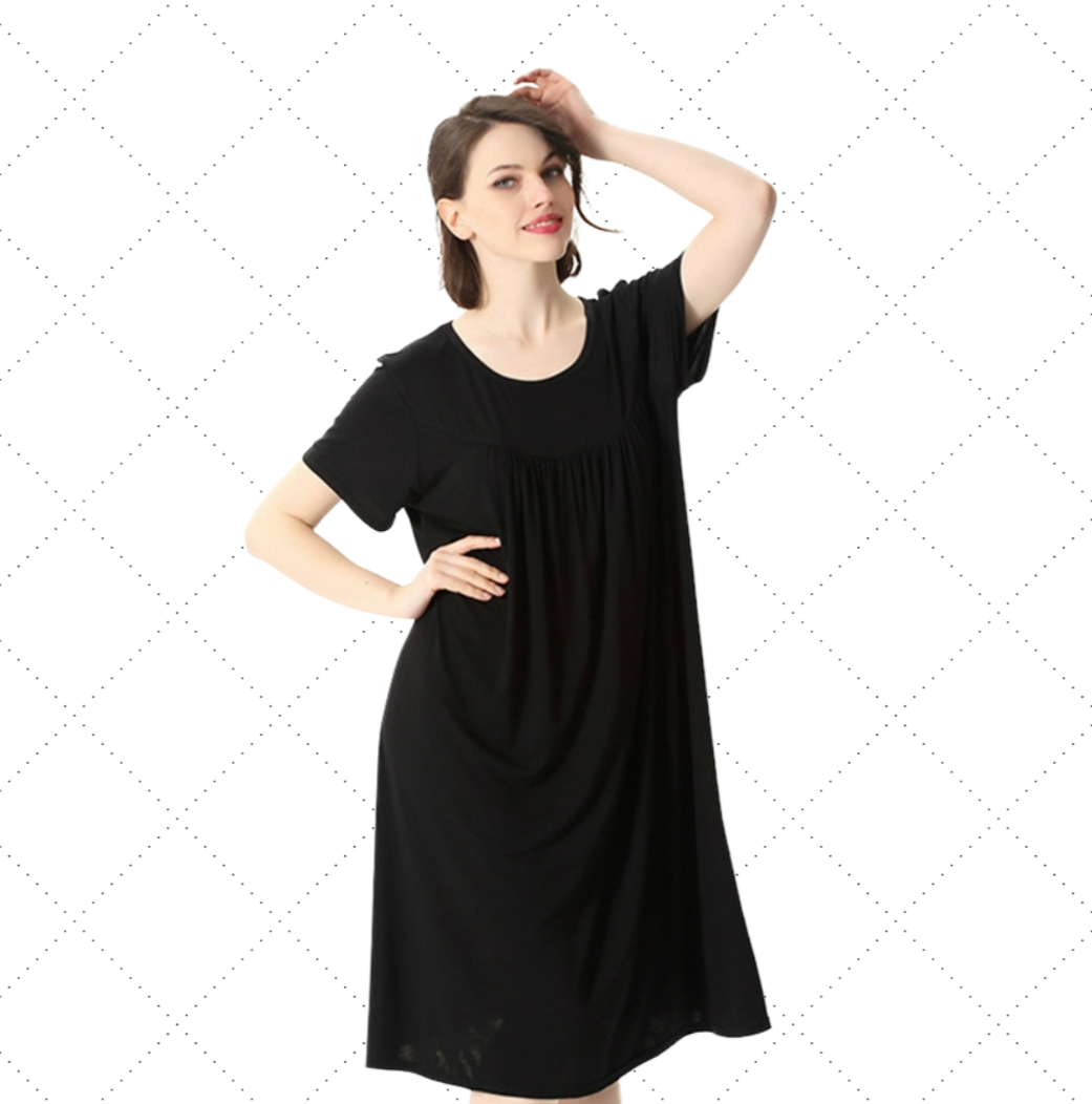 Black Super Plus Size Modal Cotton Night Dress, Nightgown, Women's Nightgown, Ladies Night Dress, Women's Sleep Dress, Women's Sleepwear, House Dress