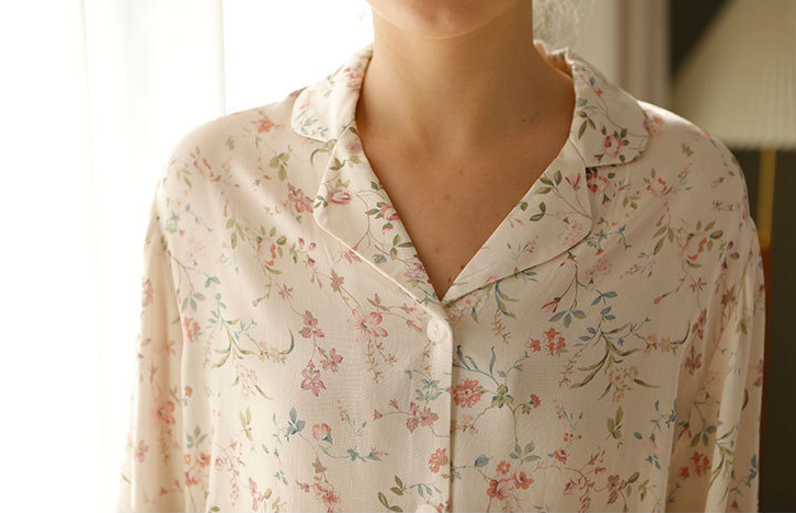 Shabby Chic small tuberose on a vine viscose pajamas with lace at wrists and ankles, Women's Pajamas, Ladies Pajamas, Soft Pajamas, Classic Pajamas, Cozy Pajamas