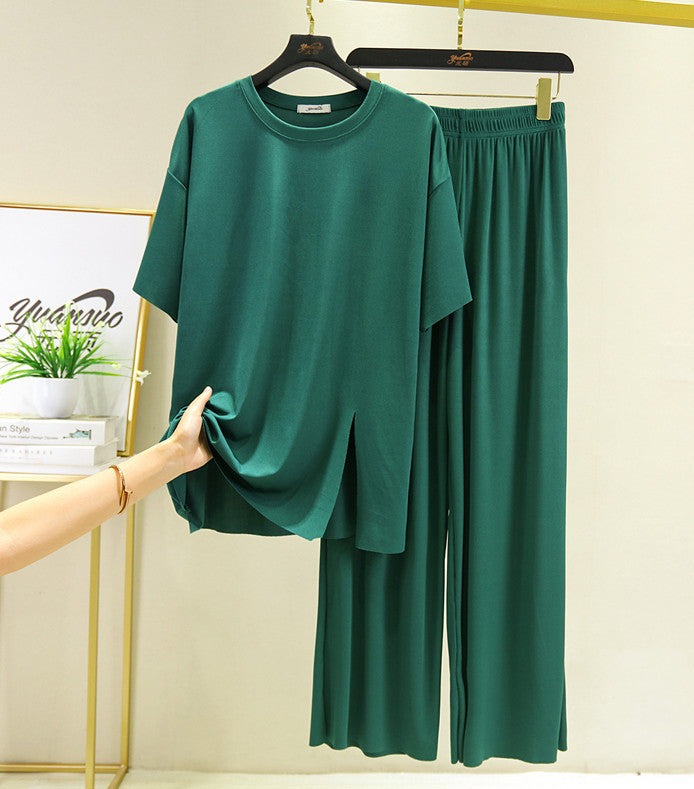 Green Modal Fabric Casual Pajama set, Sleepwear, Loungewear, Women and Ladies Sleepwear