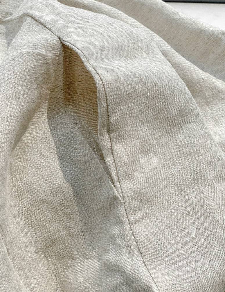 Hemp Linen A-Line Off the Shoulder Tie Back Loose Fit Summer Sack Dress Loungewear, Ladies, Women's, Hemp, Linen Dress