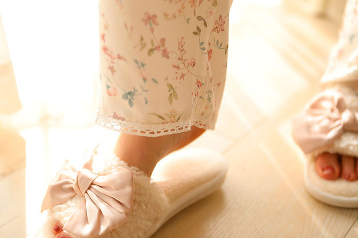 Shabby Chic small tuberose on a vine viscose pajamas with lace at wrists and ankles , Women's Pajamas, Ladies Pajamas, Soft Pajamas, Classic Pajamas, Cozy Pajamas