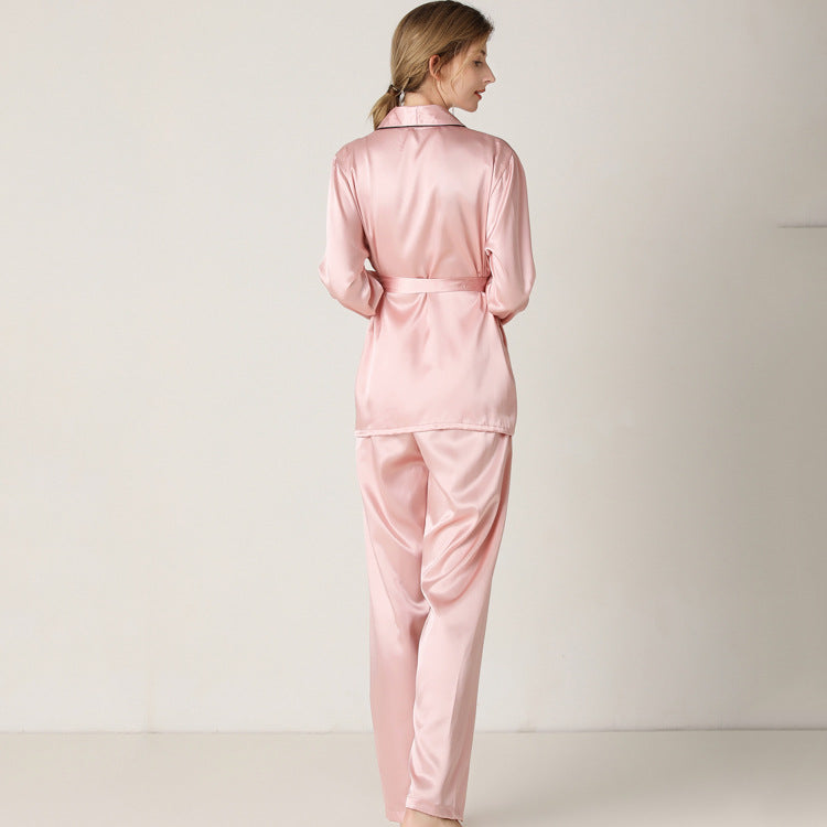 Beautiful pajama set with long sleeve wrap around top and trousers