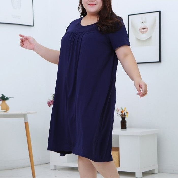 Navy Blue Super Plus Size Modal Cotton Night Dress, Nightgown, Women's Nightgown, Ladies Night Dress, Women's Sleep Dress, Women's Sleepwear, House Dress