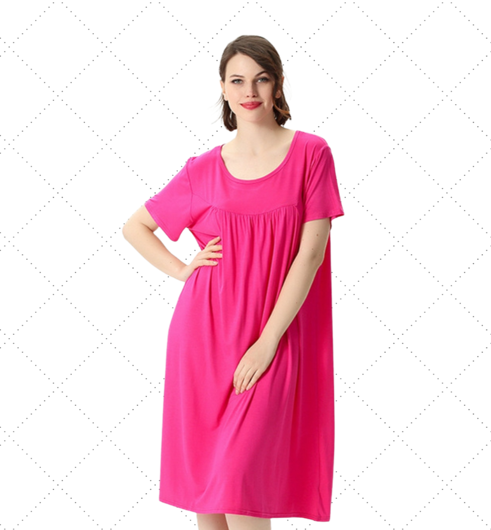 Hot Pink Super Plus Size Modal Cotton Night Dress, Nightgown, Women's Nightgown, Ladies Night Dress, Women's Sleep Dress, Women's Sleepwear, House Dress