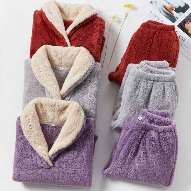 Plush Women's Fleece Winter Women's Pajamas, Ladies Plush Sleepwear, Winter Loungewear