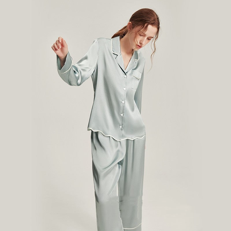 Sky Blue 100% Mulberry Silk women's pajamas, beautiful, comfort and silk women's pajamas