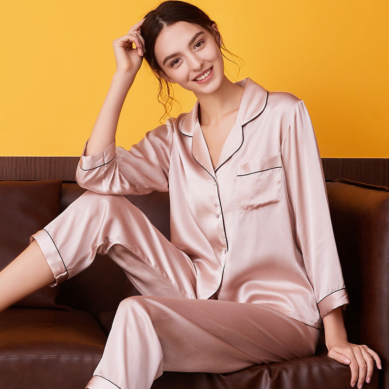 Beautiful Classic Style 100% Silk Women's Pajamas, Ladies Sleepwear, Loungewear, Beautiful Women's Sleepwear, Comfortable Pajamas, Breathable Pajamas