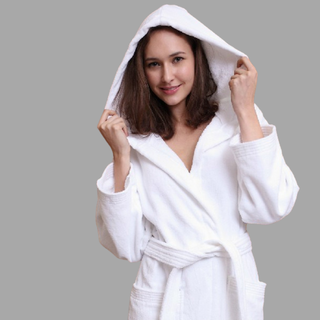 White, Comfy Cozy Women's Hoody Robe